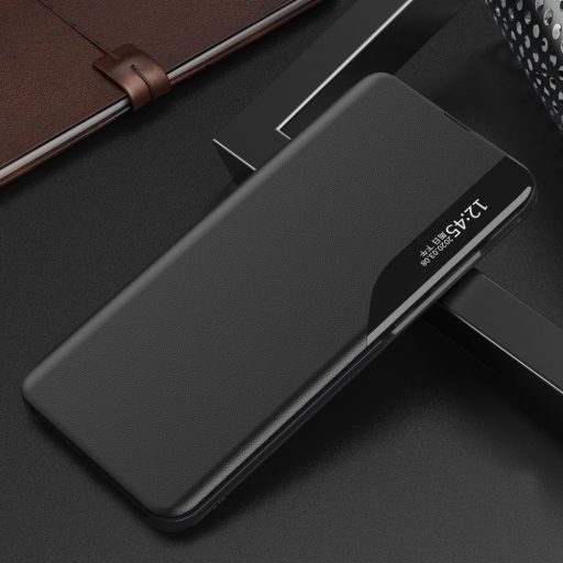 RMPACK Xiaomi Redmi Note 9T 5G Notesz Tok Ablakos View Window Series Kitámasztható Fekete