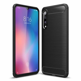 Xiaomi Mi 9 SE Szilikon Tok Karbon Mintázattal Fekete