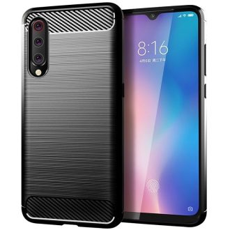   Xiaomi Mi A3 / Xiaomi Mi CC9E Szilikon Tok Karbon Mintázattal Fekete