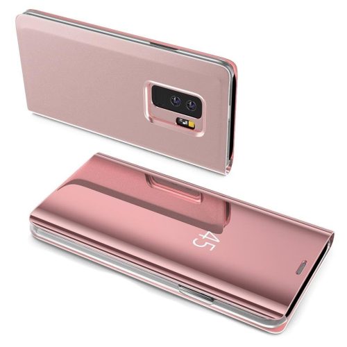 Samsung Galaxy S10e Notesz Tok Clear View Mirror Style Pink