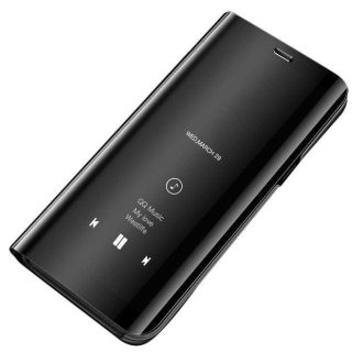   Clear View Notesz Tok Mirror Hivásmutató Funkcióval Huawei P30 Lite Fekete