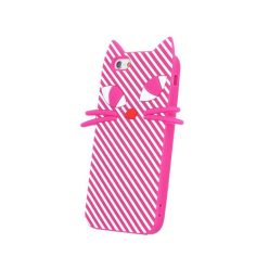 iPhone 7 Cuki Szilikon Tok Cica - Cat 3D Pink