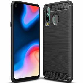   Huawei Honor 20 Lite Szilikon Tok TPU Karbon Mintával Fekete