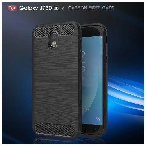 Samsung Galaxy J7 2017 Tok Szilikon Szálcsiszolt Karbon Mintázat Ütésállókivitel Fekete