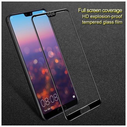 Huawei P20 Pro IMAK Tempered Glass - Kijelzővédő Üveg FullSize Fekete 3D