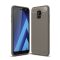 Samsung Galaxy A6 (2018) Szilikon Tok Ütésállókivitel Karbon Mintázattal Szürke
