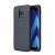 Samsung Galaxy A6+ (2018) Szilikon Tok Bőrmintázattal TPU Prémium Sötétkék