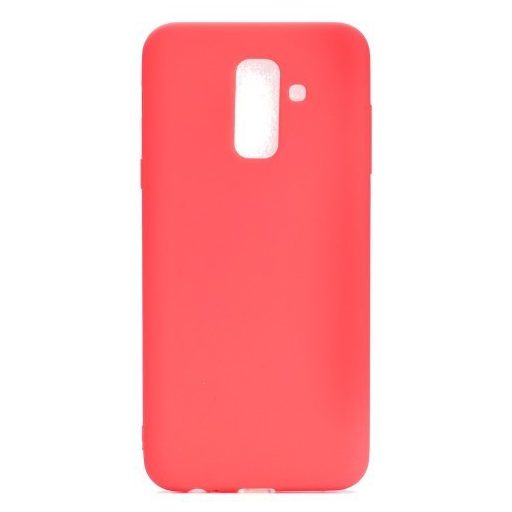 Samsung Galaxy A6+ (2018) Szilikon Tok Matt TPU Piros