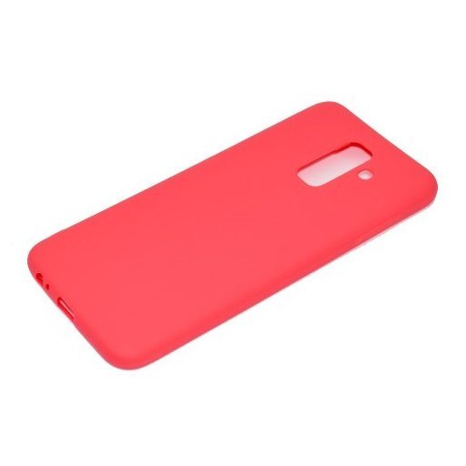 Samsung Galaxy A6+ (2018) Szilikon Tok Matt TPU Piros