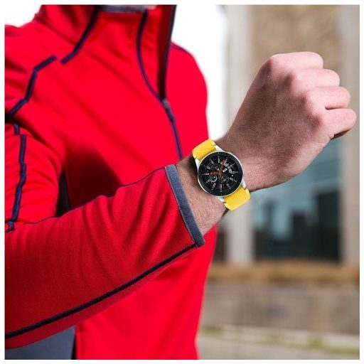 Szilikon Óraszíj - Pótszíj Samsung Galaxy Watch 46mm - Sport Style Series Sárga