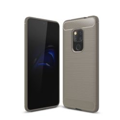   Huawei Mate 20 Tok Szilikon Ütésállókivitel Karbon Mintázattal Szürke