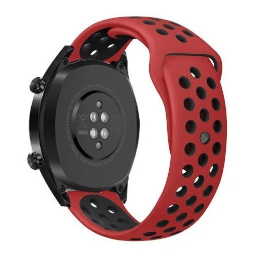 Huawei Watch GT Óraszíj - Szilikon Pótszíj Trendy Sport Style Piros/Fekete