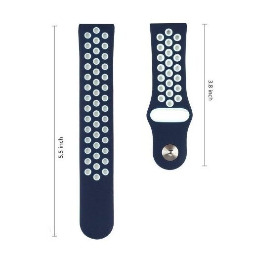 Huawei Watch GT Óraszíj - Szilikon Pótszíj Trendy Sport Style Kék/Fehér