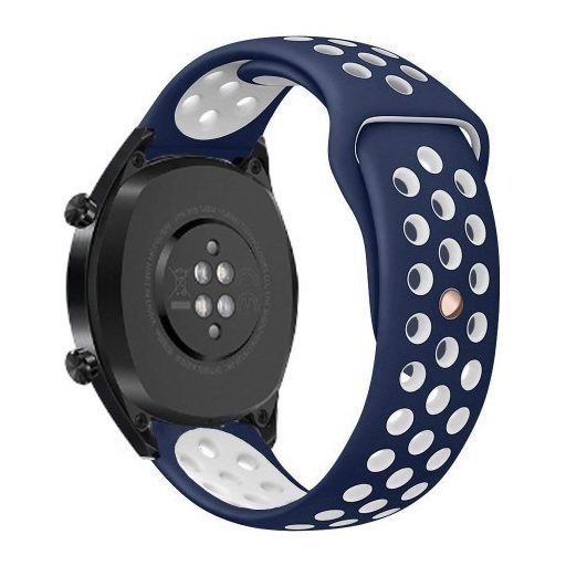 Huawei Watch GT Óraszíj - Szilikon Pótszíj Trendy Sport Style Kék/Fehér
