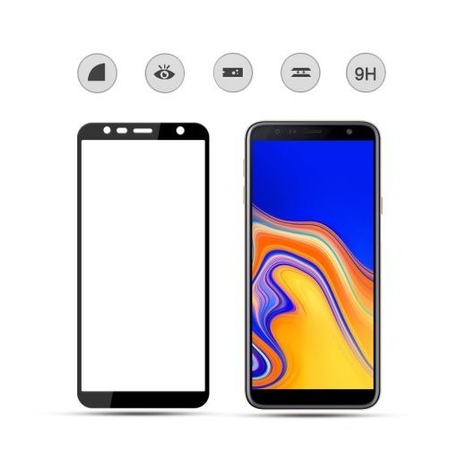 Samsung Galaxy J4+ / J4 Plus Képernyővédő Üveg - Tempered Glass MOCOLO Silk 3D - Fekete