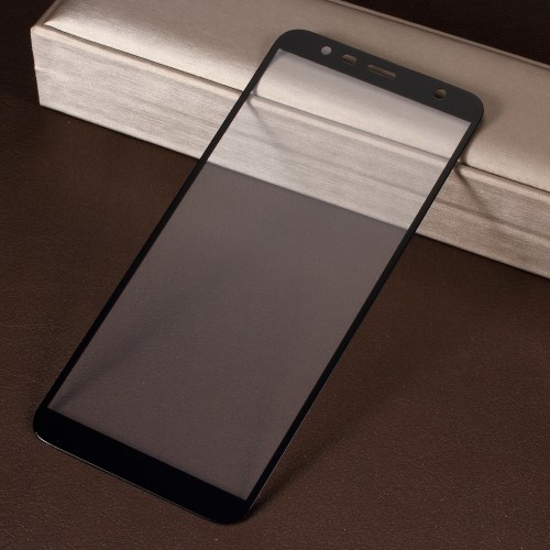 Samsung Galaxy J4+ / J4 Plus Tempered Glass Kijelzővédő Üveg - Silk 3D Fekete