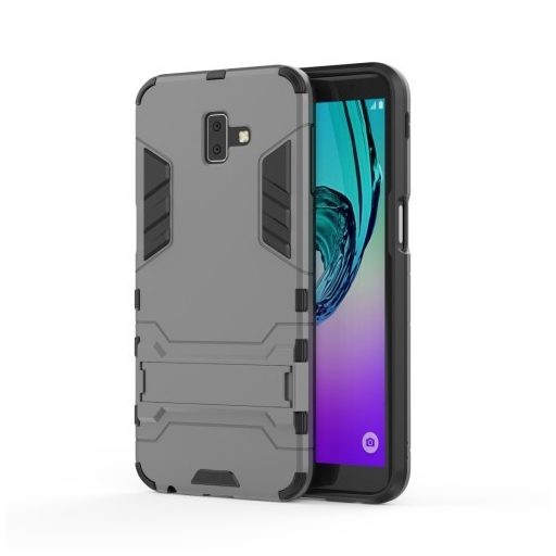 Samsung Galaxy J6+ / J6 Plus 2in1 Tok Ütésálló - Kitámasztható TPU Hybrid Szürke