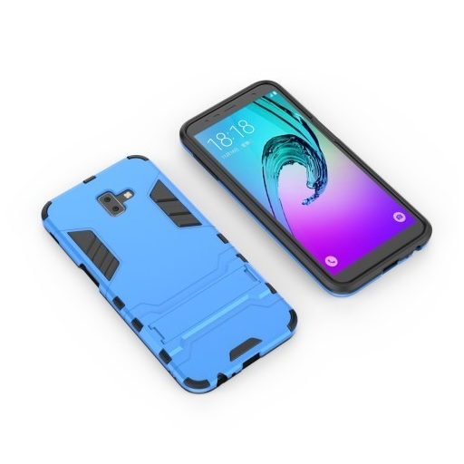 Samsung Galaxy J6+ / J6 Plus 2in1 Tok Ütésálló - Kitámasztható TPU Hybrid Világoskék