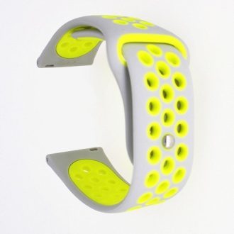   Samsung Galaxy Watch Active Óraszíj - Pótszíj SM-R500 Szilikon Hollow Style Lyukacsos Szürke/Sárga
