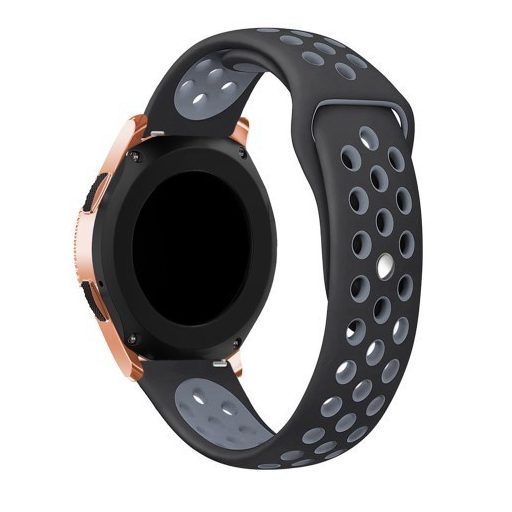 Samsung Galaxy Watch 42mm Pótszíj - Szilikon Óraszíj TwoTone Series Fekete/Szürke