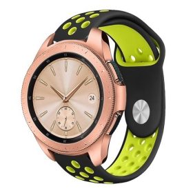   Samsung Galaxy Watch 42mm Pótszíj - Szilikon Óraszíj TwoTone Series Fekete/Zöld