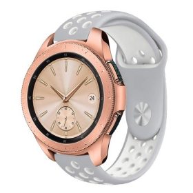   Samsung Galaxy Watch 42mm Pótszíj - Szilikon Óraszíj TwoTone Series Szürke/Fehér