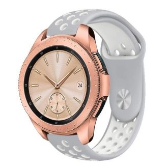  Samsung Galaxy Watch 42mm Pótszíj - Szilikon Óraszíj TwoTone Series Szürke/Fehér