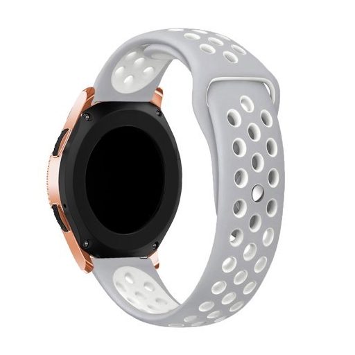 Samsung Galaxy Watch 42mm Pótszíj - Szilikon Óraszíj TwoTone Series Szürke/Fehér
