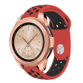   Samsung Galaxy Watch 42mm Pótszíj - Szilikon Óraszíj TwoTone Series Piros/Fekete