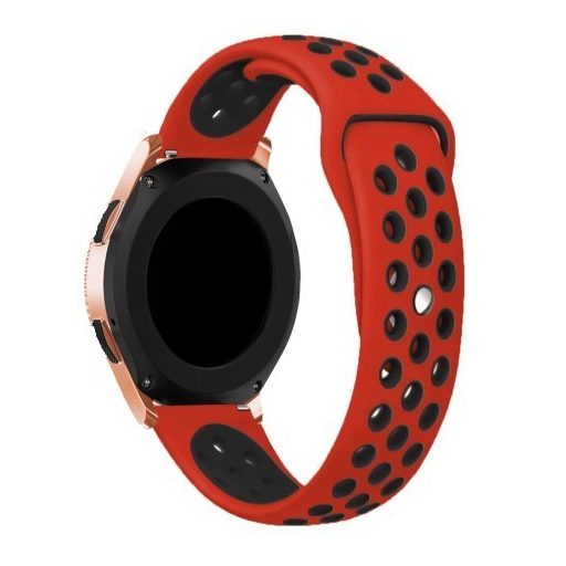 Samsung Galaxy Watch 42mm Pótszíj - Szilikon Óraszíj TwoTone Series Piros/Fekete
