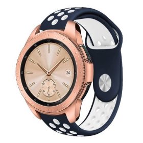   Samsung Galaxy Watch 42mm Pótszíj - Szilikon Óraszíj TwoTone Series Kék/Fehér