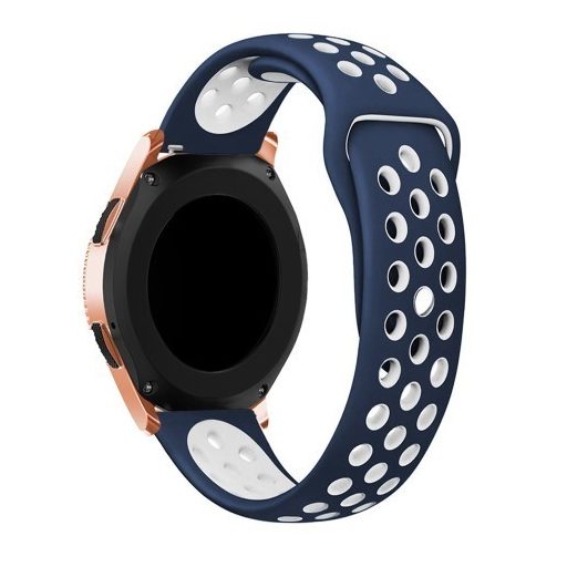Samsung Galaxy Watch 42mm Pótszíj - Szilikon Óraszíj TwoTone Series Kék/Fehér