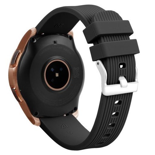 Samsung Galaxy Watch 42mm Óraszíj - Pótszíj Szilikon Stripe Texture Style RMPACK Fekete
