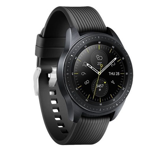 Samsung Galaxy Watch 42mm Óraszíj - Pótszíj Szilikon Stripe Texture Style RMPACK Fekete