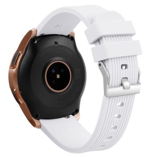 Samsung Galaxy Watch 42mm Óraszíj - Pótszíj Szilikon Stripe Texture Style RMPACK Fehér