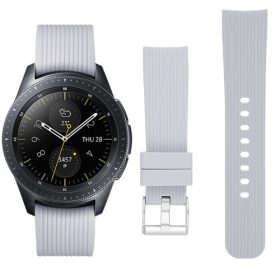   Samsung Galaxy Watch 42mm Óraszíj - Pótszíj Szilikon Stripe Texture Style RMPACK Szürke