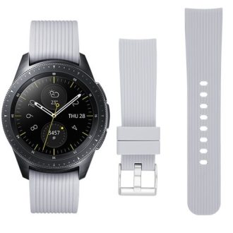   Samsung Galaxy Watch 42mm Óraszíj - Pótszíj Szilikon Stripe Texture Style RMPACK Szürke