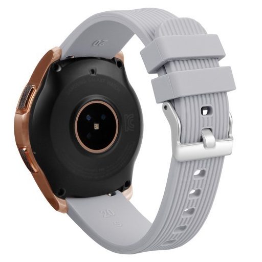 Samsung Galaxy Watch 42mm Óraszíj - Pótszíj Szilikon Stripe Texture Style RMPACK Szürke