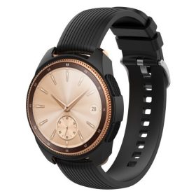   Samsung Galaxy Watch 42mm Szilikon Tok - Keretvédelemmel Fekete