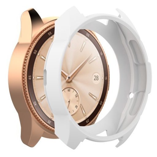 Samsung Galaxy Watch 42mm Szilikon Tok - Keretvédelemmel Fehér