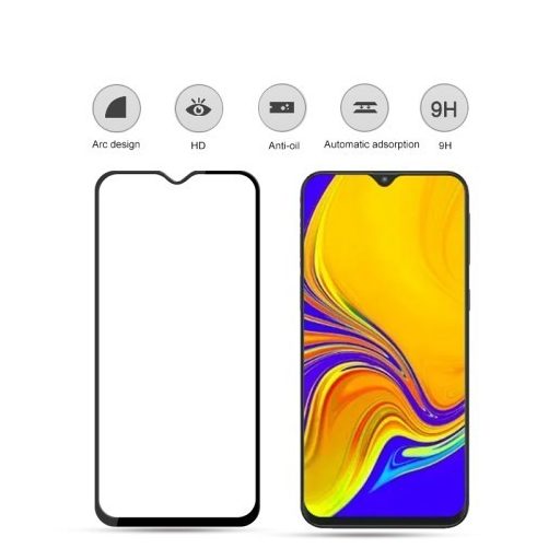 Samsung Galaxy A50 / A30 / A20 / M30 Képernyővédő Üveg - Tempered Glass AMORUS -3D FULL SIZE- Fekete