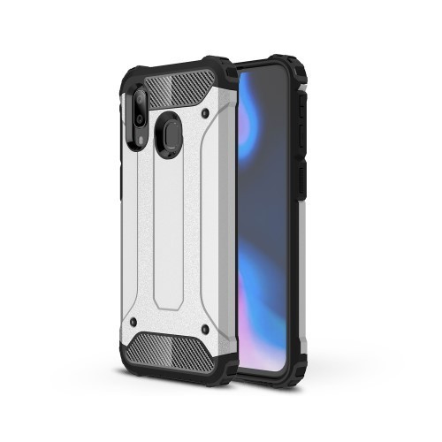 Samsung Galaxy A40 Ütésálló Armor Tok Guard Series 2in1 Ezüst
