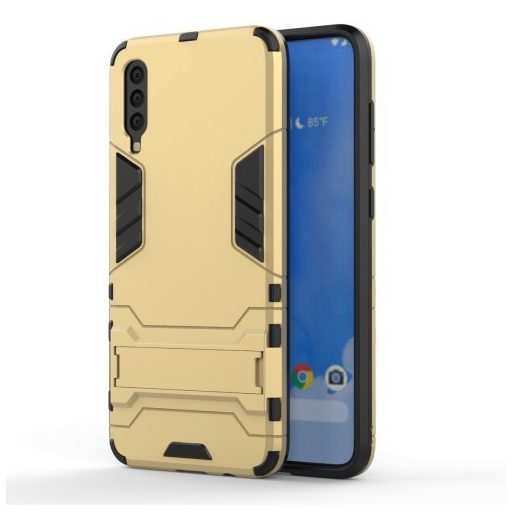 Samsung Galaxy A70 2in1 Tok Ütésálló - Kitámasztható TPU Hybrid Arany