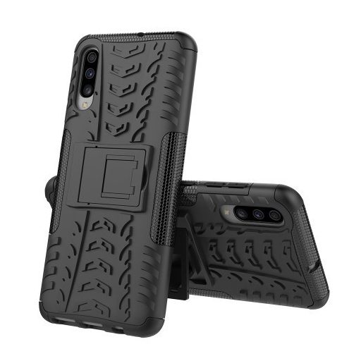 Samsung Galaxy A70 Ütésálló Tok Kitámasztható 2in1 Hybrid Fekete