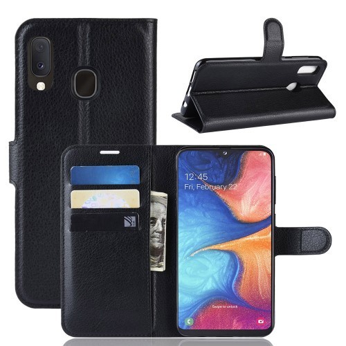 Samsung Galaxy A20e Notesz Tok Business Series Kitámasztható Bankkártyatartóval Fekete