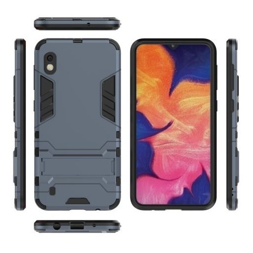 Samsung Galaxy A10 2in1 Tok Ütésálló - Kitámasztható TPU Hybrid Sötétkék