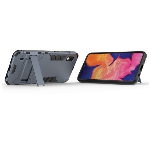 Samsung Galaxy A10 2in1 Tok Ütésálló - Kitámasztható TPU Hybrid Sötétkék
