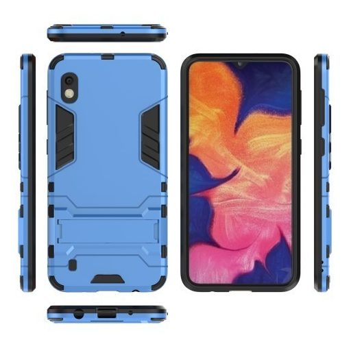 Samsung Galaxy A10 2in1 Tok Ütésálló - Kitámasztható TPU Hybrid Világoskék