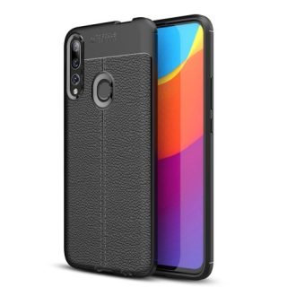   Huawei P Smart Z Szilikon Tok Bőrmintázattal TPU Prémium Fekete