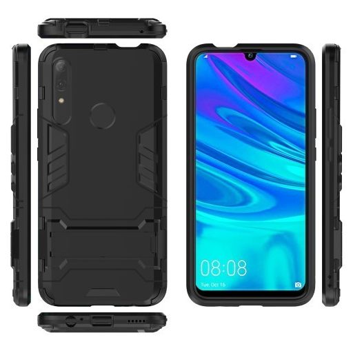 Huawei P Smart Z 2in1 Tok Ütésálló - Kitámasztható TPU Hybrid Fekete